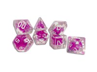 Würfelset: Rounded Corner Resin - Rose Red Mini Dice