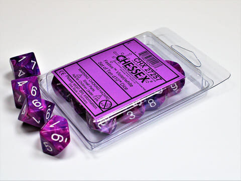 Würfel-Set: Festive® Violet/white Set of Ten d10s