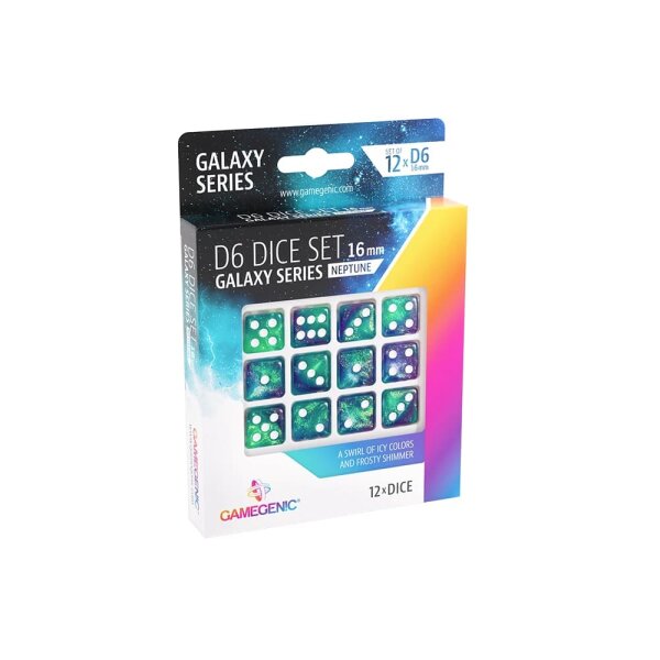 Galaxy Series - Neptune - D6 Dice Set 16 mm