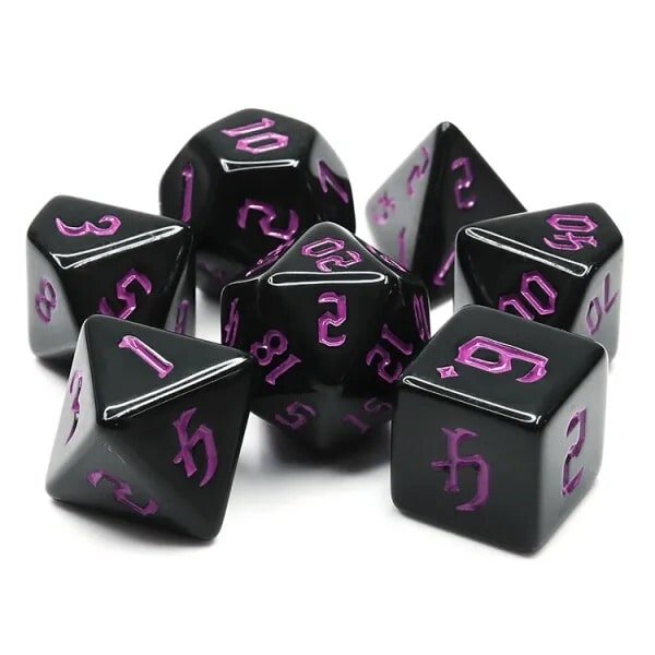 Würfelset Opaque: Chon drite Black/Purple (7)
