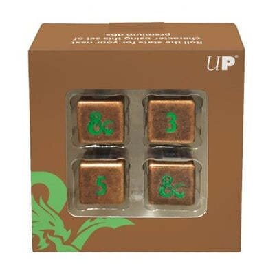 UP - Heavy Metal Feywild Copper and Green D6 Dice Set (4ct) for Dungeons & Dragons