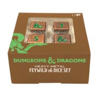 UP - Heavy Metal Feywild Copper and Green D6 Dice Set...