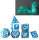 Draconis Silver w/Glow In The Dark Dice Set (7)