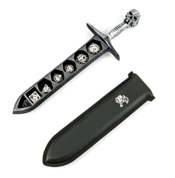 Grim Dagger Dice Case/Holder w/sheath Cover Silver