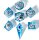 Always Watching Blue Rolling Eyeballs Sharp Edged Dice Set (7)