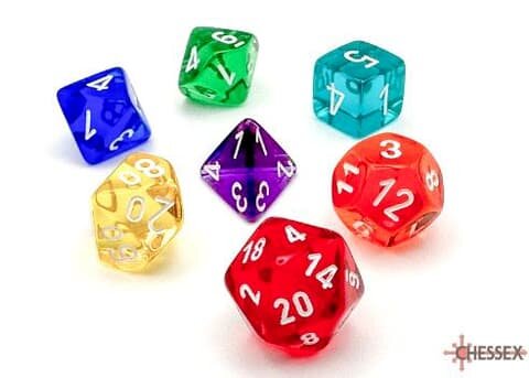 Würfelset: 7 Würfel Prism Translucent GM & Beginner Player