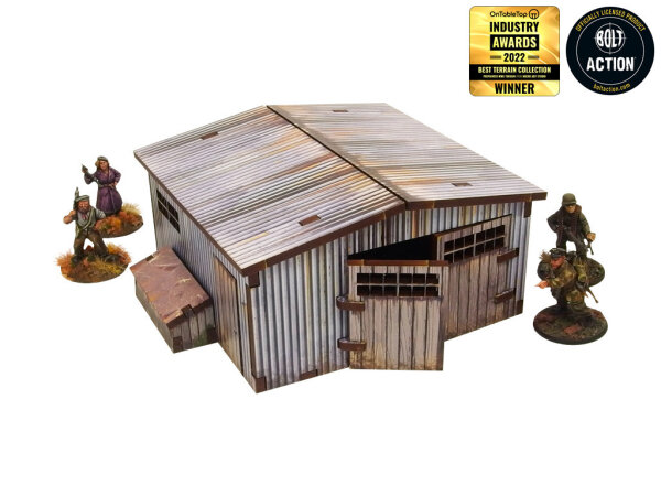 Bolt Action: WW2 Normandy Large Tin Shed PREPAINTED