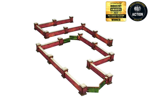 Bolt Action: WW2 Normandy Wall with Gate (low) PREPAINTED