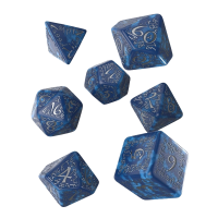 Würfelset: 7 Würfel Elvish Cobalt & Silver