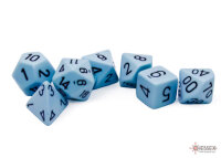 Würfelset: 7 Würfel mehrseitig Opaque Polyhedral Pastel Blue/black