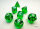 7 Würfel mehrseitig Translucent Mini-Polyhedral Green/white