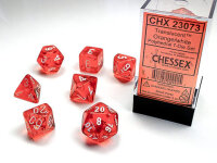 7 Würfel mehrseitig Translucent Polyhedral Orange/white
