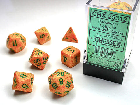 7 Würfel mehrseitig Speckled Polyhedral Lotus