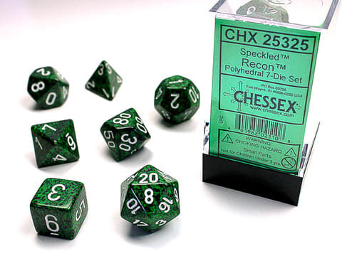 7 Würfel mehrseitig Speckled Polyhedral Recon