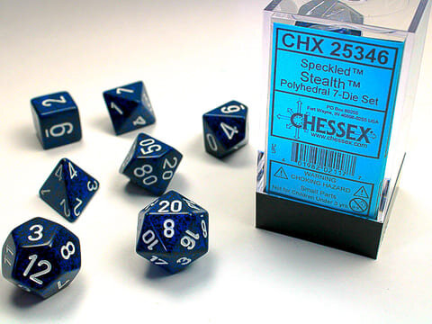 7 Würfel mehrseitig Speckled Polyhedral Stealth