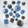 Würfelset: 20 Würfel 6-seitig Fortress Compact D6: Black&Blue