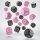 Würfelset: 20 Würfel 6-seitig Fortress Compact D6: Black&Pink