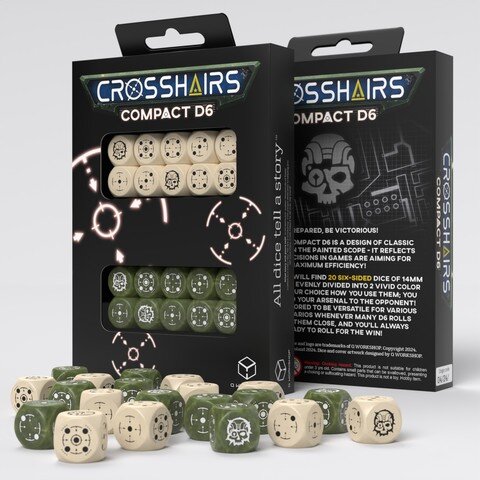 Würfelset: 20 Würfel 6-seitig Crosshairs Compact D6: Beige&Olive