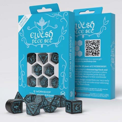 Würfelset: 7 Würfel mehrseitig Q WORKSHOP 20 years: Elvish Dice Set