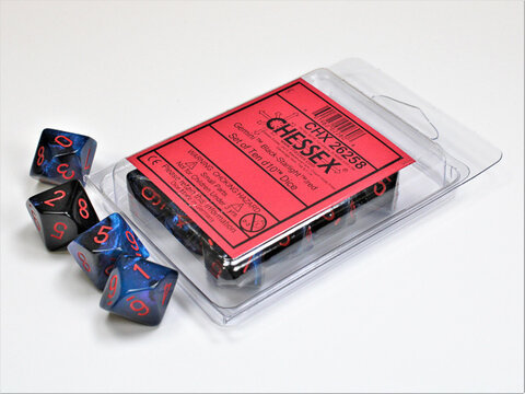 Würfelset: 10 Würfel mehrseitig Gemini® Black-Starlight/red Set of Ten d10s