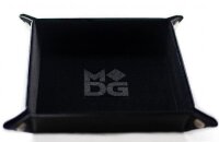 Velvet Folding Dice Tray 10x10 Black with Leather Backing