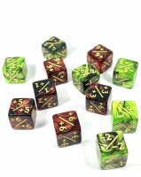 Würfelset: 12 Würfel 6-seitig 2-Toned D6:...