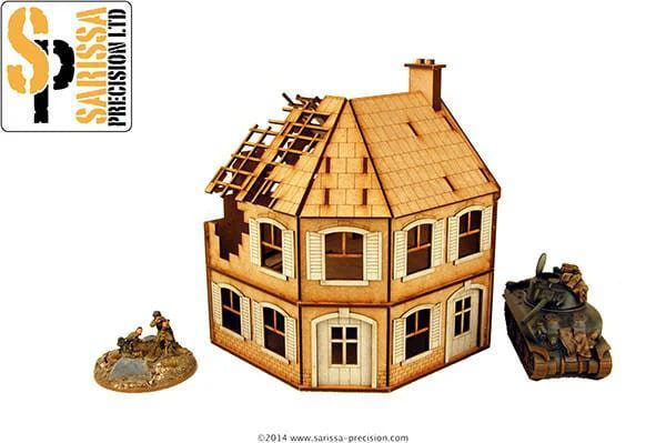 Bolt Action: Sarissa Corner Terrace House - Destroyed