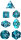 Würfelset: 7 Würfel mehrseitig Translucent Teal/white Polyhedral 7-Die Set