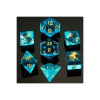 Würfelset: 7 Würfel mehrseitig Blue Glass dice...