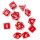 Würfelset: 11 Würfel mehrseitig Sirius Dice - D&D New Adventurer Set - Red Dice