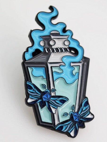 Moonlit Lantern Enamel Pin Blue