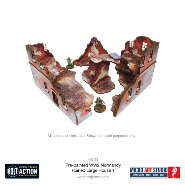 Bolt Action: WW2 Large ruined House 1 PREPAINTED