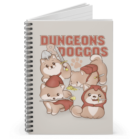 Dungeons & Doggos Spiral Notizbuch (liniert)