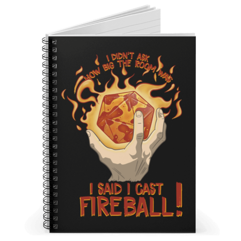 I Cast Fireball! Spiral Notizbuch (liniert)