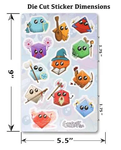 Kawaii Dice Classes Stickers