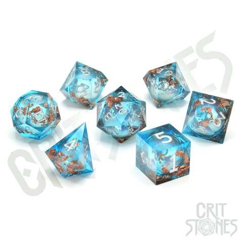 Würfelset: 7 Würfel mehrseitig Flux Fortune Liquid Core RPG Dice Set