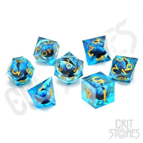Würfelset: 7 Würfel mehrseitig Ice Dragons Gaze Floating Eye RPG Dice Set