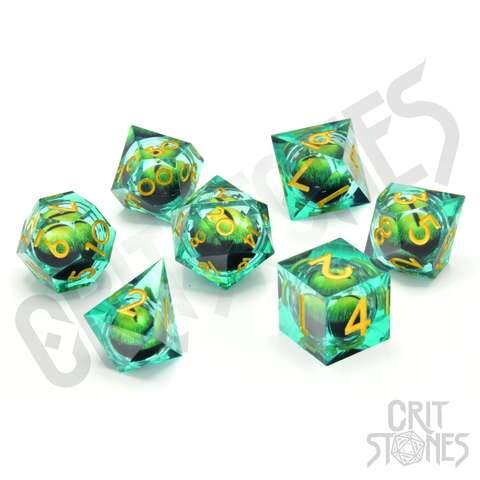 Würfelset: 7 Würfel mehrseitig Forest Dragons Gaze Floating Eye RPG Dice Set