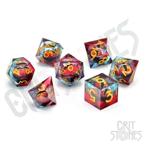 Würfelset: 7 Würfel mehrseitig Chromatic Dragons Gaze Floating Eye RPG Dice Set