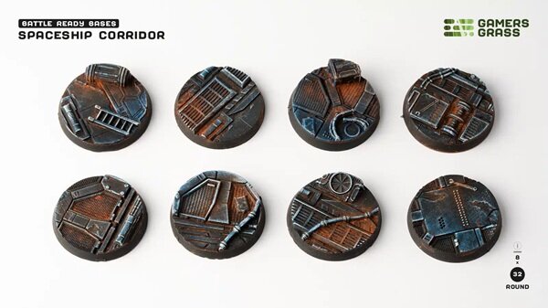 Spaceship Corridor - Round 32mm (x8)