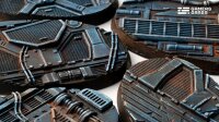 Spaceship Corridor - Oval 60mm (x4)