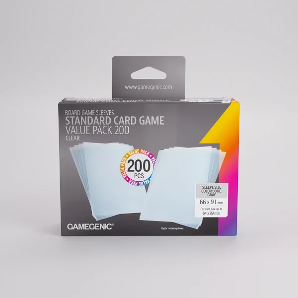 Gamegenic - Value Pack Standard Sleeves - Clear (200 Sleeves)