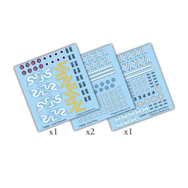 Team Yankee Israeli Decals (x4)