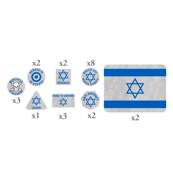Team Yankee WWIII Israeli Token Set (x20 Tokens, x2 Objectives)