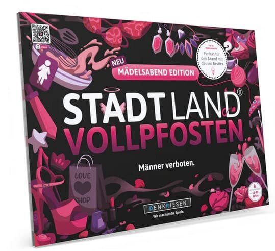 Stadt Land Vollpfosten® Spielblock | Mädelsabend Edition