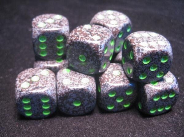 Speckled 16mm d6 Earth Dice Block (12 dice)