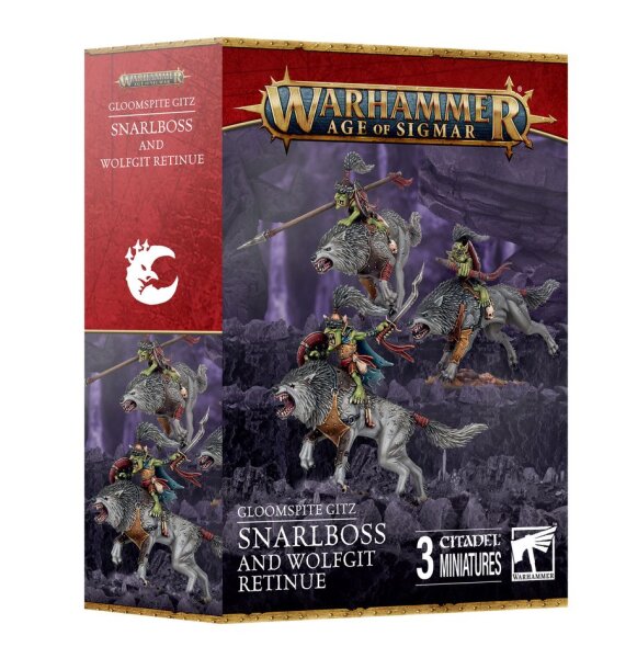 Gloomspite Gitz Fletschaboss mit Gefolge-Wolfsgits