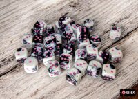 Würfelset: 36 Würfel 6-seitig Gemini® 12mm d6 Black-White/pink Dice Block™ (36 dice)