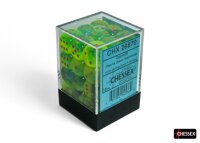 Würfelset: 36 Würfel 6-seitig Gemini® 12mm d6 Plasma Green-Teal/orange Luminary™ Dice Block (36 dice)