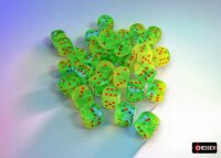 Würfelset: 36 Würfel 6-seitig Gemini® 12mm d6 Plasma Green-Teal/orange Luminary™ Dice Block (36 dice)